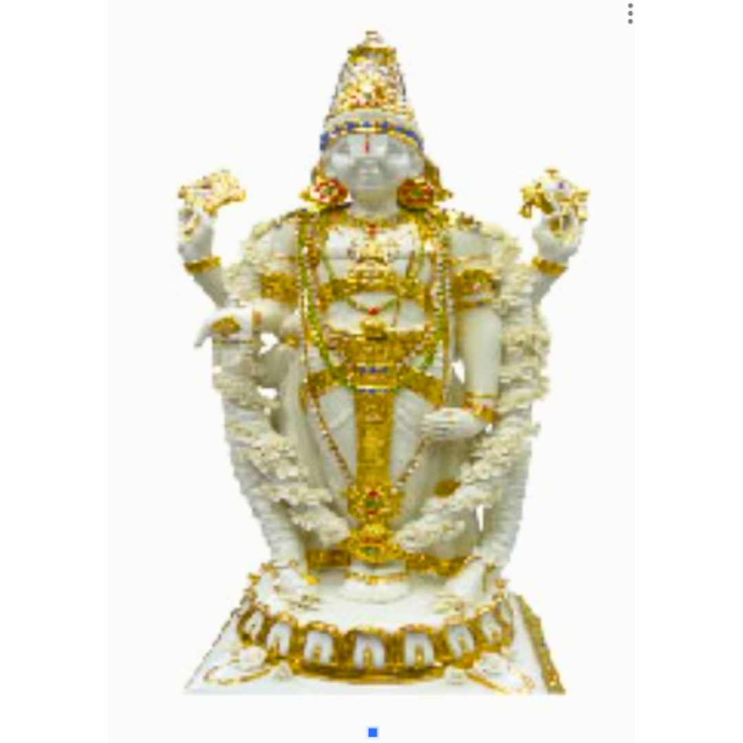 SRINIVASA (WHITE ) Idol in Porcelain — Handcrafted Divine Masterpiece for Puja & Collectors ( H 54 CM )"