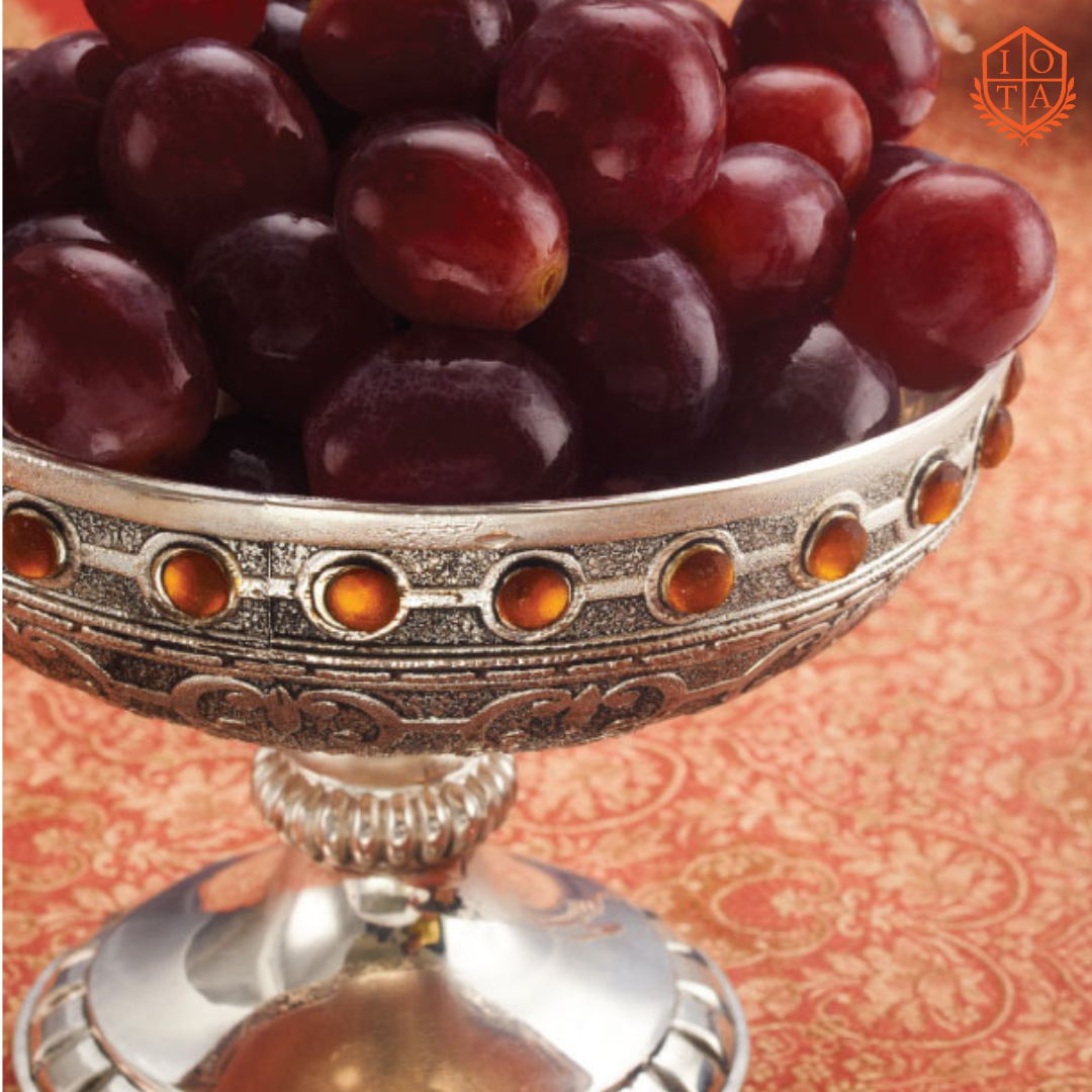 Silver-Plated Bowl with Ruby Crystals — Luxury Décor & Gifting Bowl
