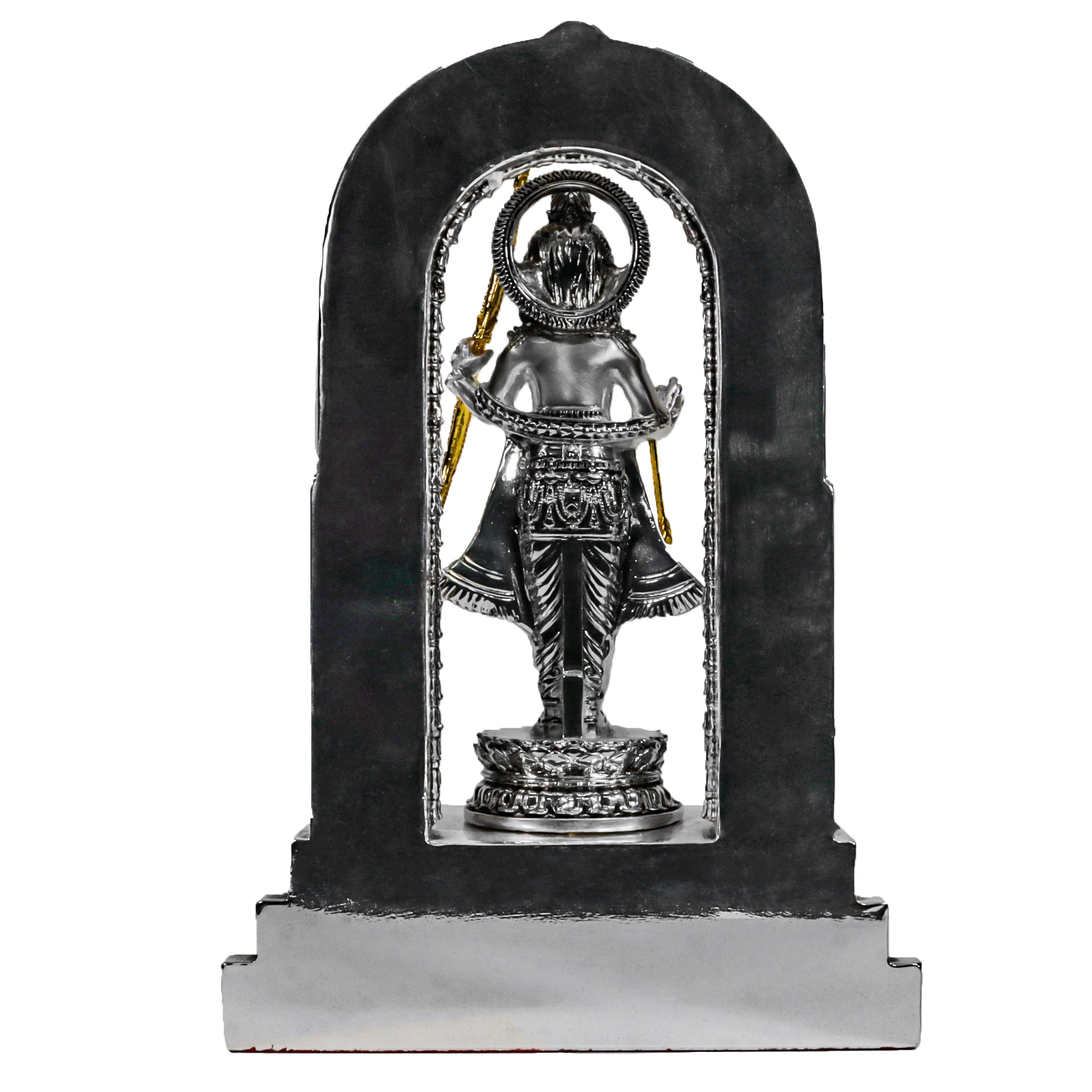 Ramlala in Silver Metal & Emery Idol – Handcrafted Divine Masterpiece for Puja & Collectors | 28 cm