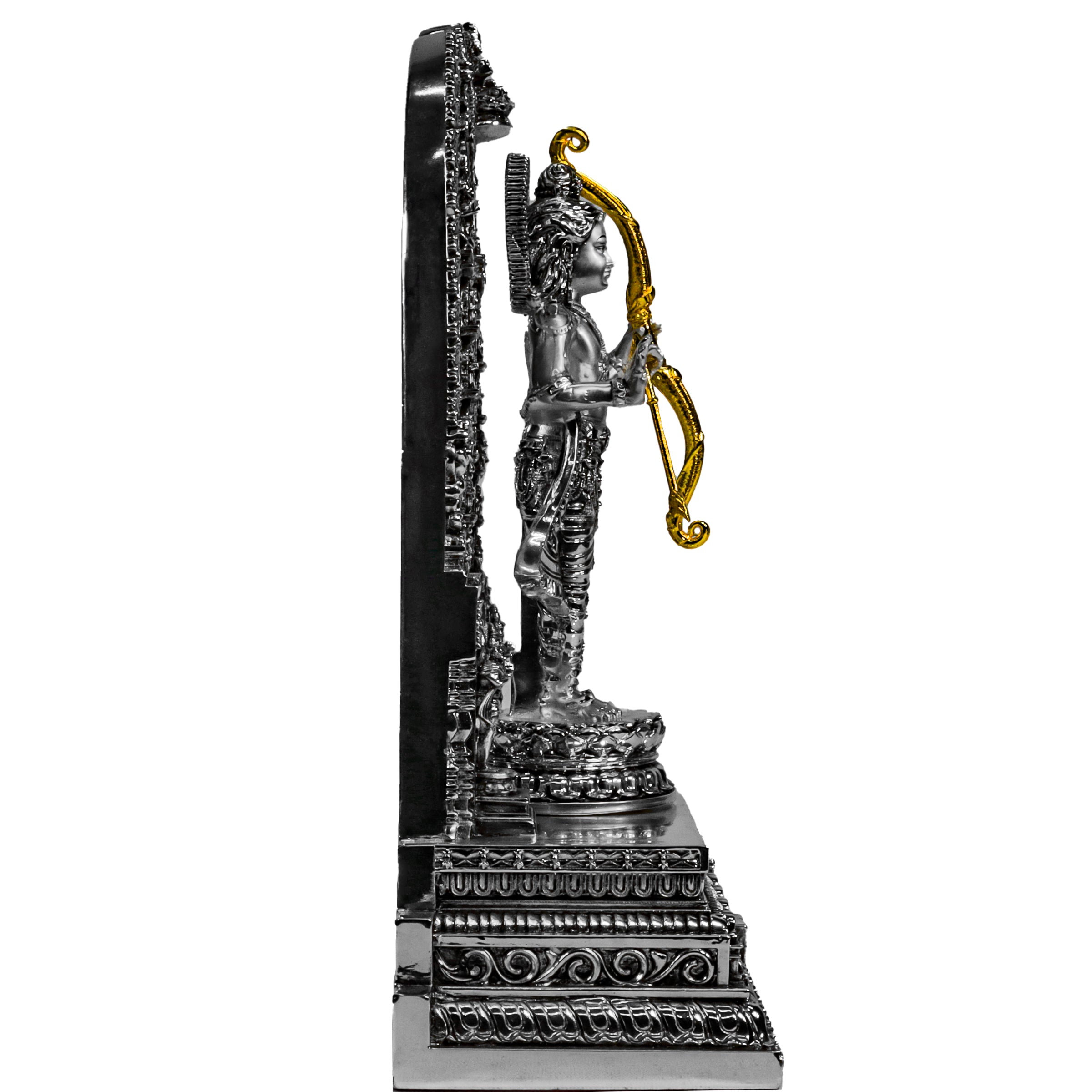 Ramlala in Silver Metal & Emery Idol – Handcrafted Divine Masterpiece for Puja & Collectors | 28 cm