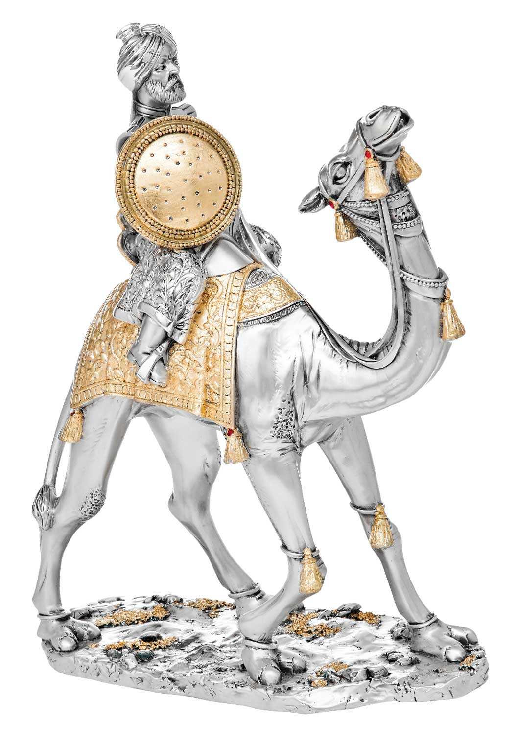 STATUE - SOLDIER IN CAMEL""Idol in Sterling Silver — Handcrafted Divine Masterpiece for Puja & Collectors ( H 29 CM )