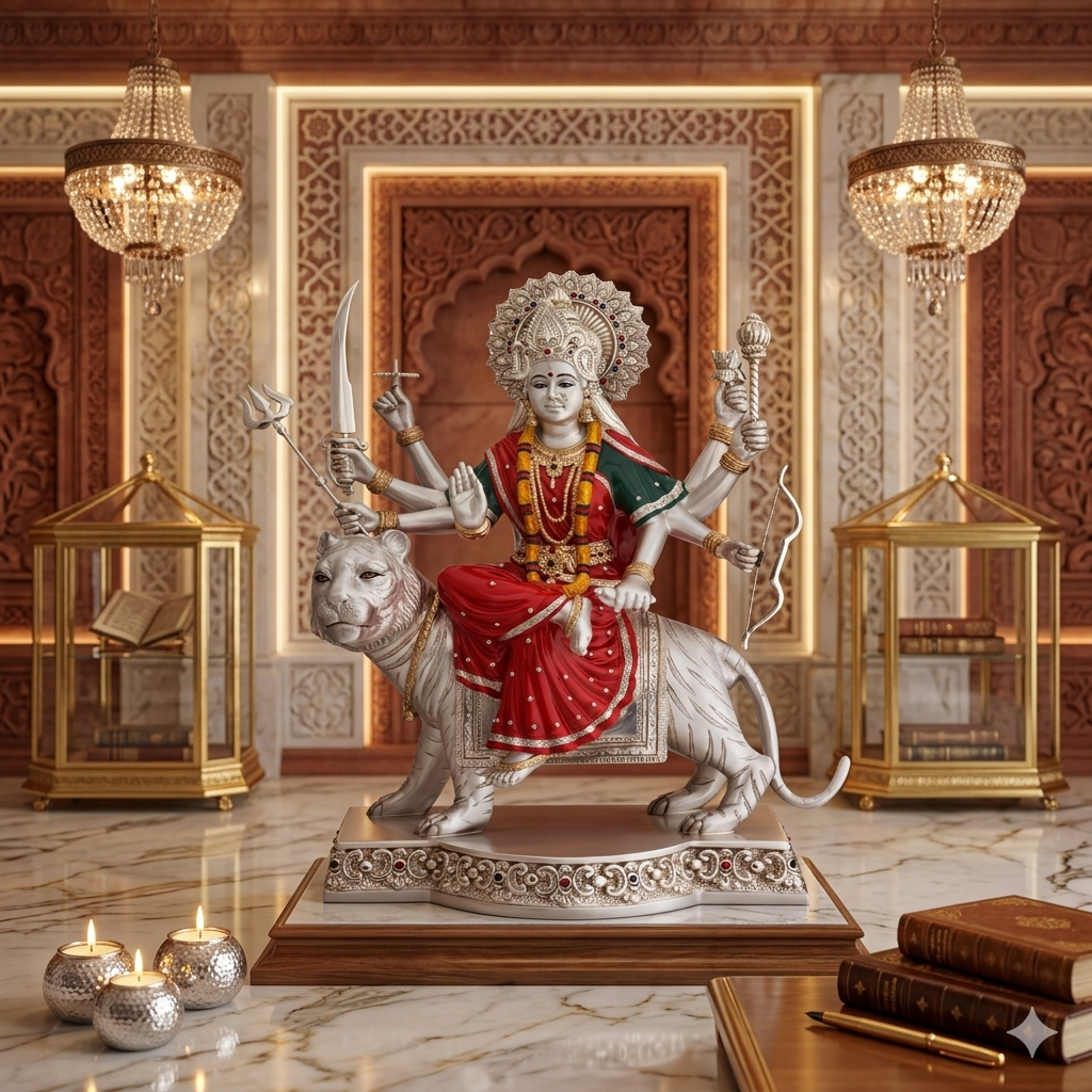 Durga Vaishnavi Idol with Base – Divine Goddess Statue for Strength & Protection (38 cm)