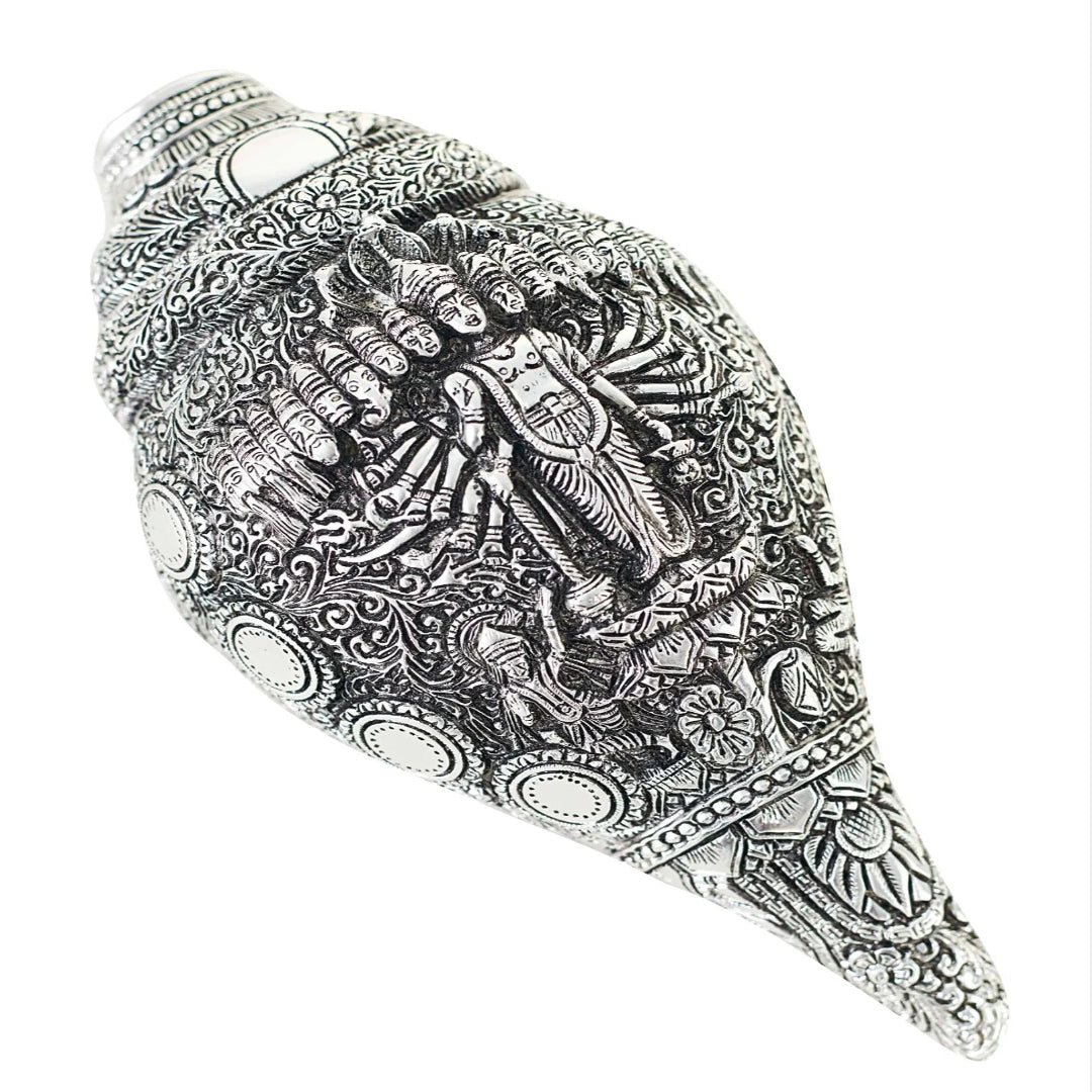 Horse on Tusk Figurine with Silver Finish on Base – Elegant Décor