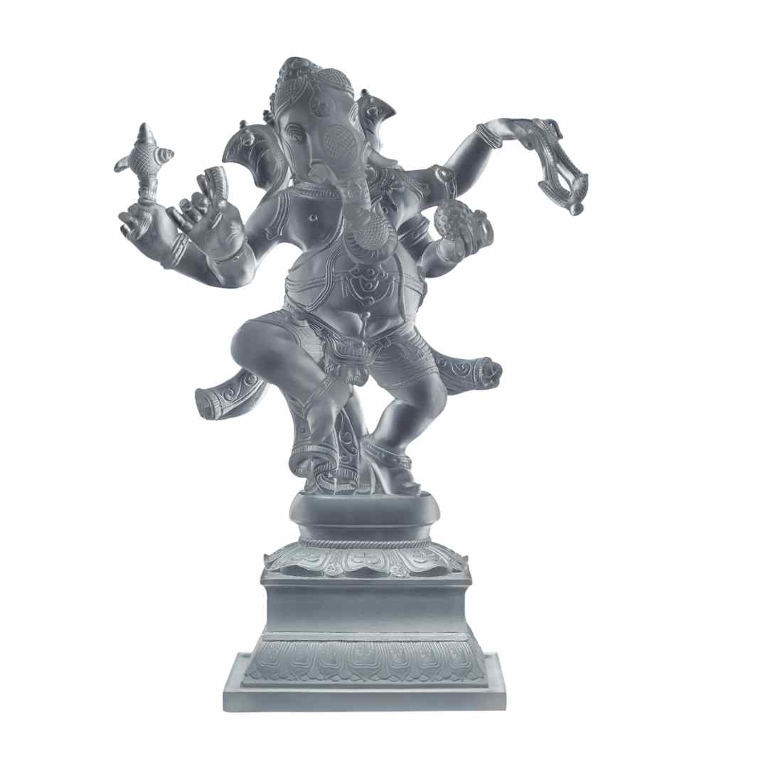 Crystal Dancing Ganesha – Translucent Edition Lord Ganesha Statue for Elegant Decor (27 cm)