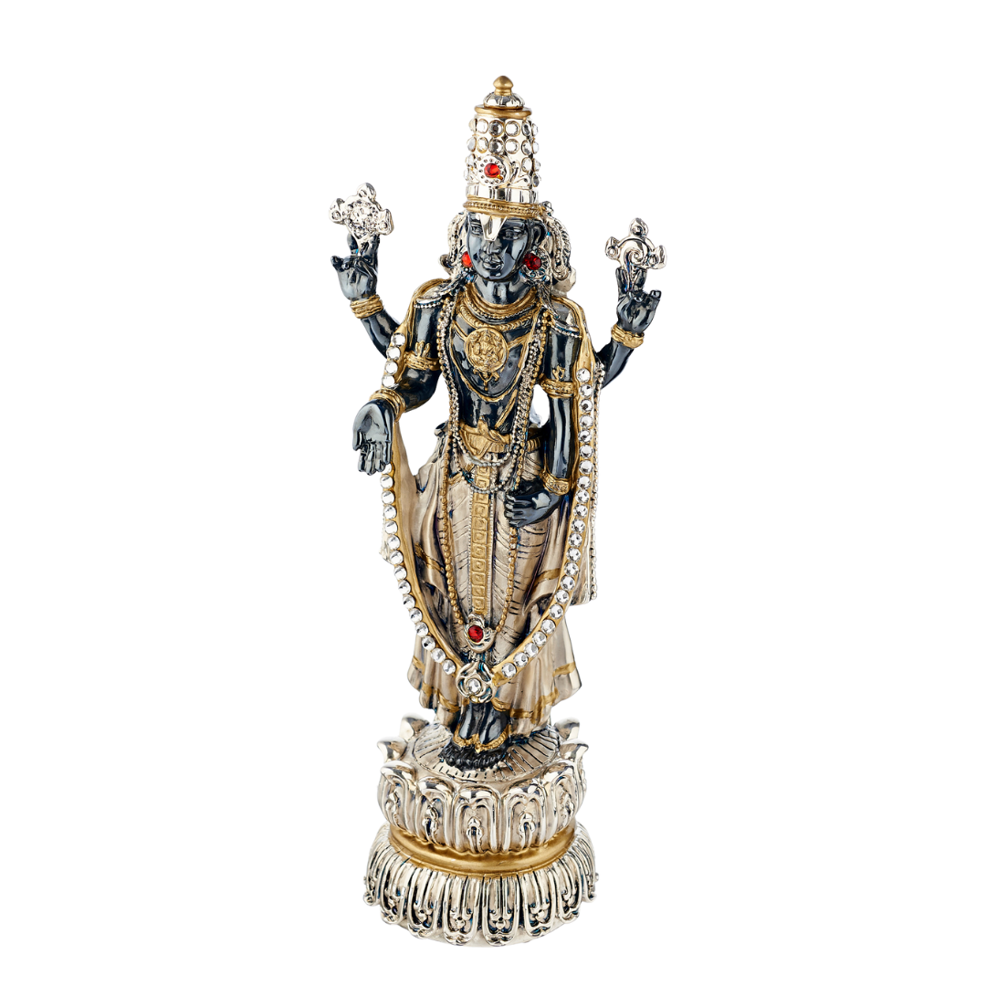 BALAJI BLACK SMALL (NEW) Idol in Sterling Silver — Handcrafted Divine Masterpiece for Puja & Collectors. ( H 27 CM)