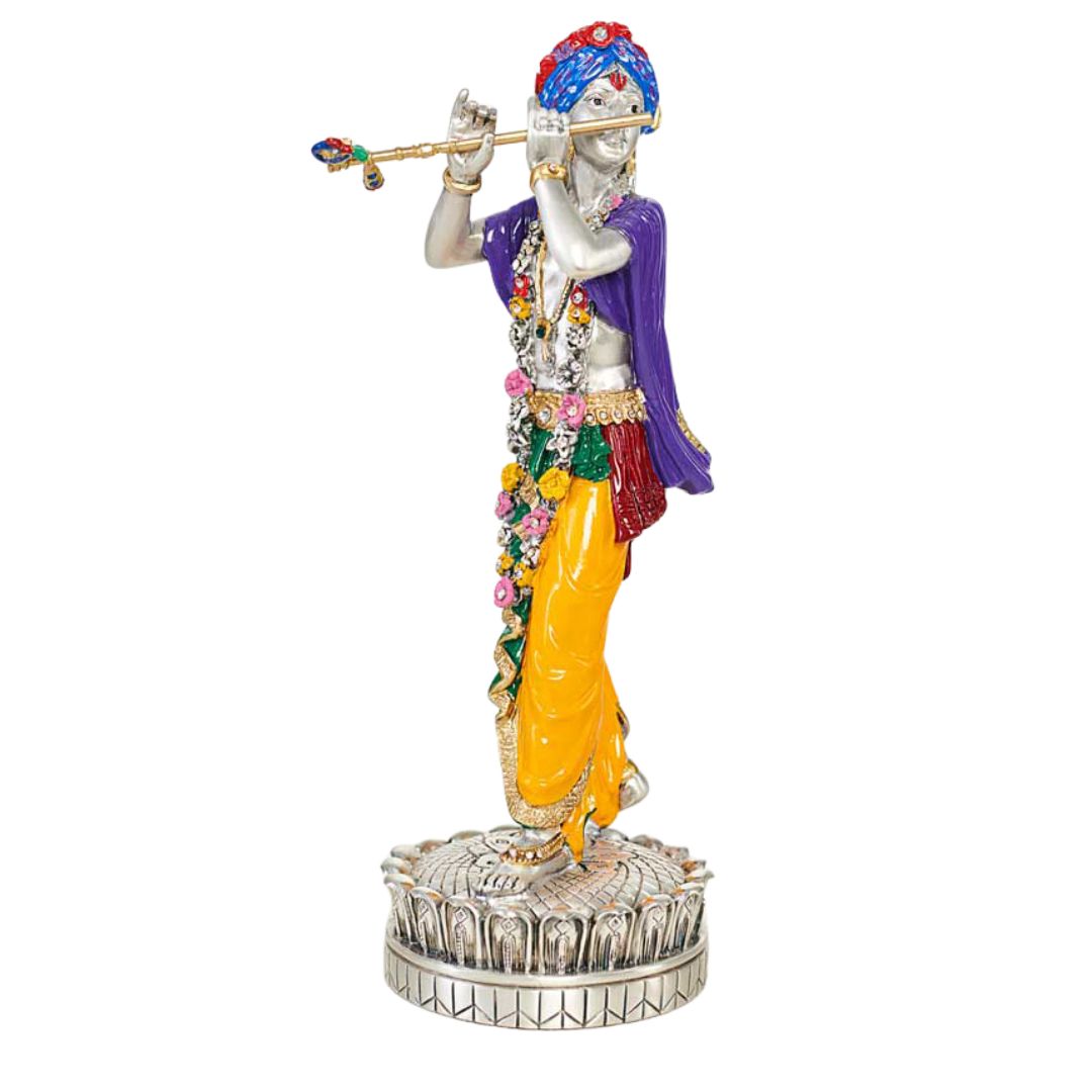 GOVINDHA  Idol in Sterling Silver — Handcrafted Divine Masterpiece for Puja & Collectors. ( H 30 CM)
