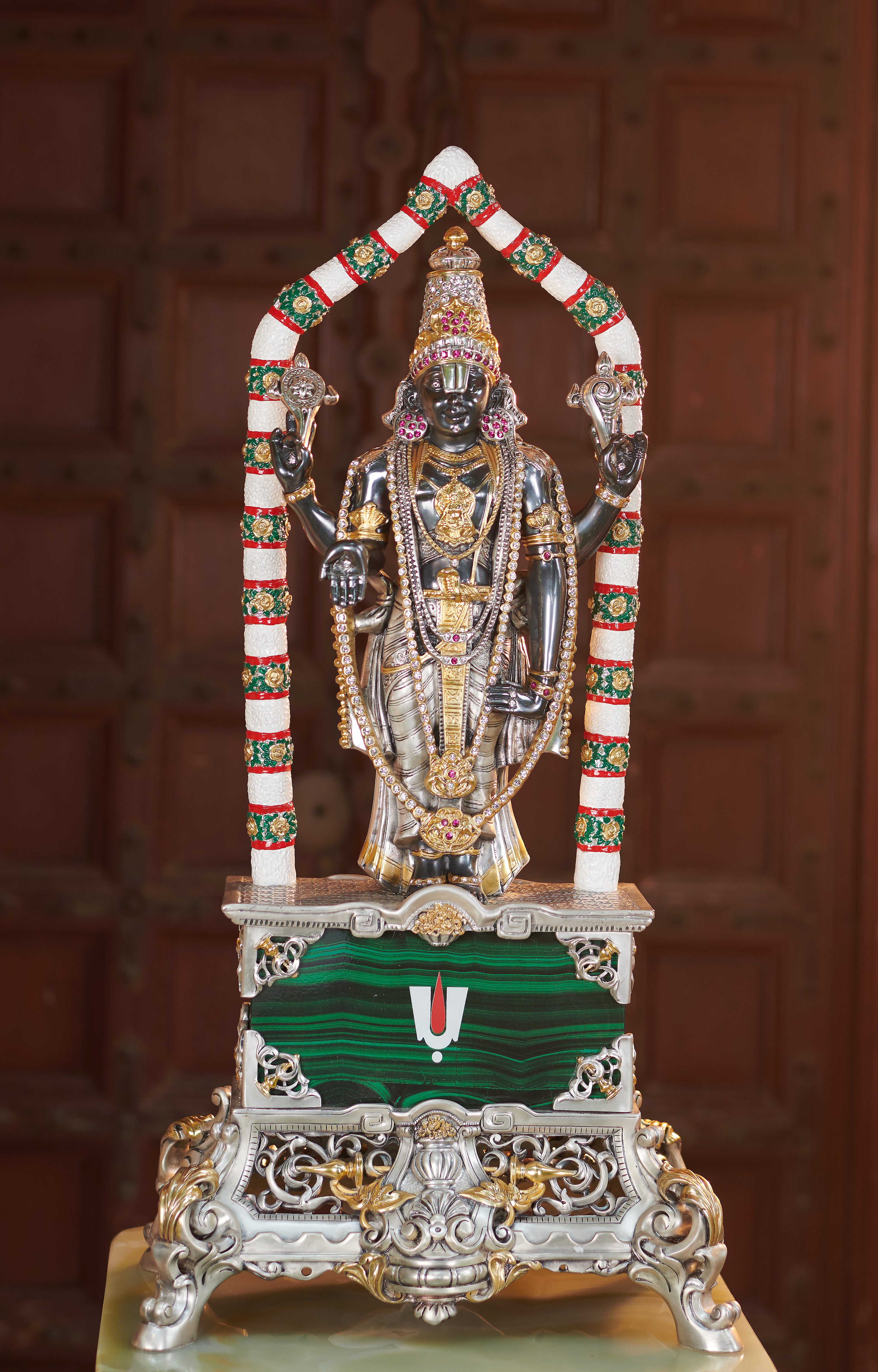 "LORD PADMANABHA " Idol in Sterling Silver — Handcrafted Divine Masterpiece for Puja & Collectors (H 45 CM )
