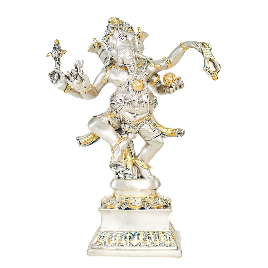 Dancing Ganesha Idol — Artistic Ganpati Statue for Home Décor & Spiritual Ambience (26 cm )