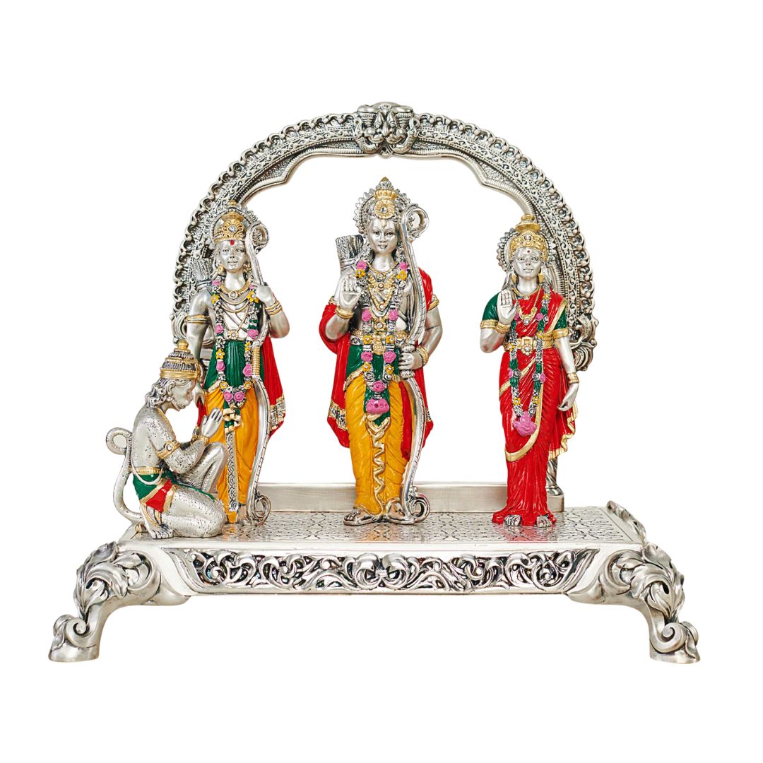 NEW RAM DARBAR  Idol in Sterling Silver — Handcrafted Divine Masterpiece for Puja & Collectors. ( H 33 CMS)
