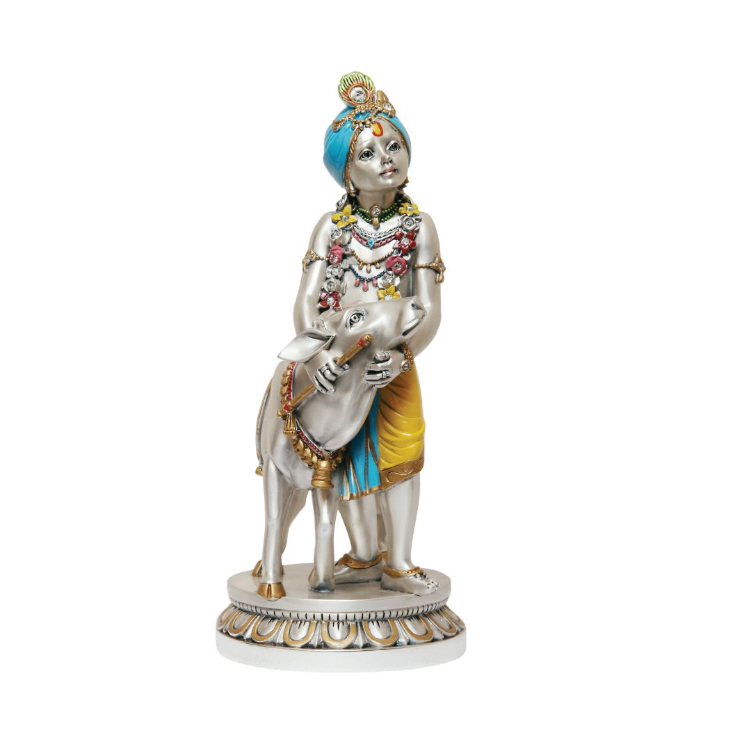 BAL GOPAL dol in Sterling Silver — Handcrafted Divine Masterpiece for Puja & Collectors. ( H 28 CM)