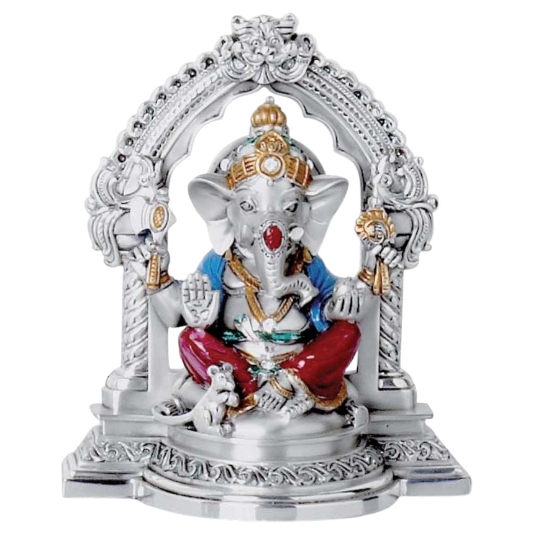 LORD GANESHA "Idol in Sterling Silver — Handcrafted Divine Masterpiece for Puja & Collectors. (22 CM)