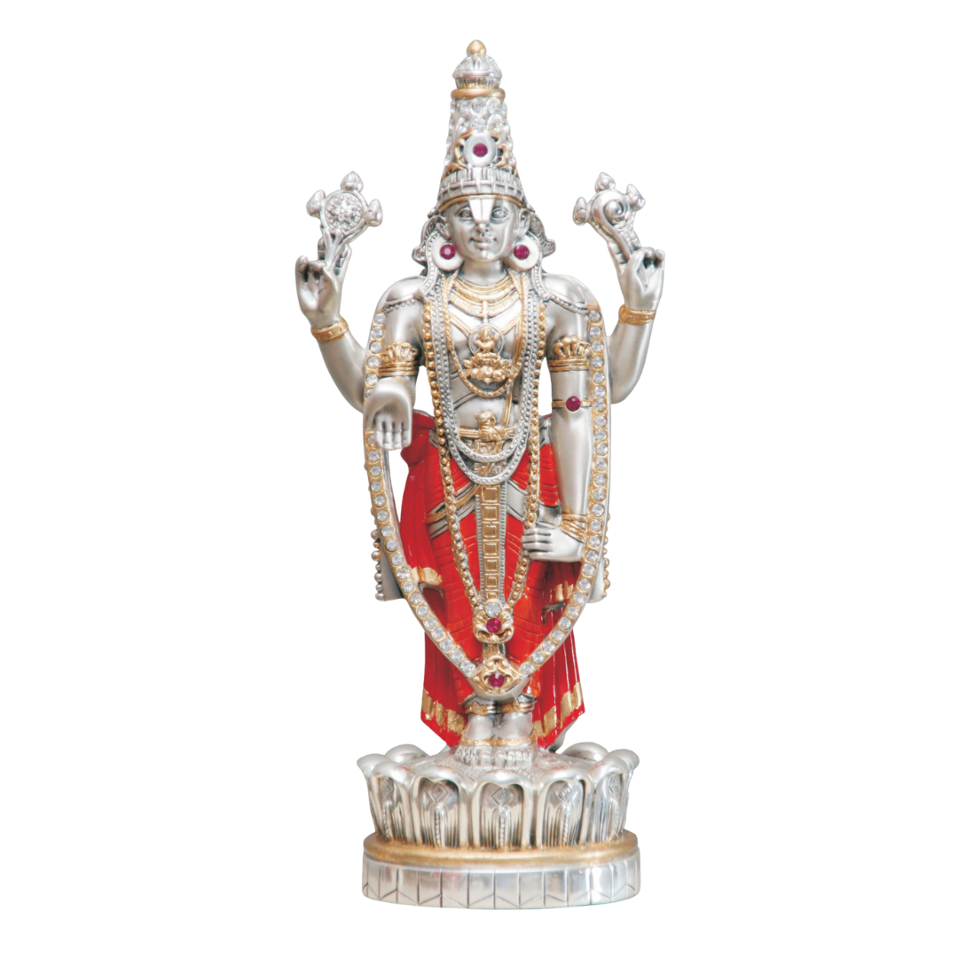 BALAJI COLOR SMALL "Idol in Sterling Silver — Handcrafted Divine Masterpiece for Puja & Collectors. ( H 22.5 CM)