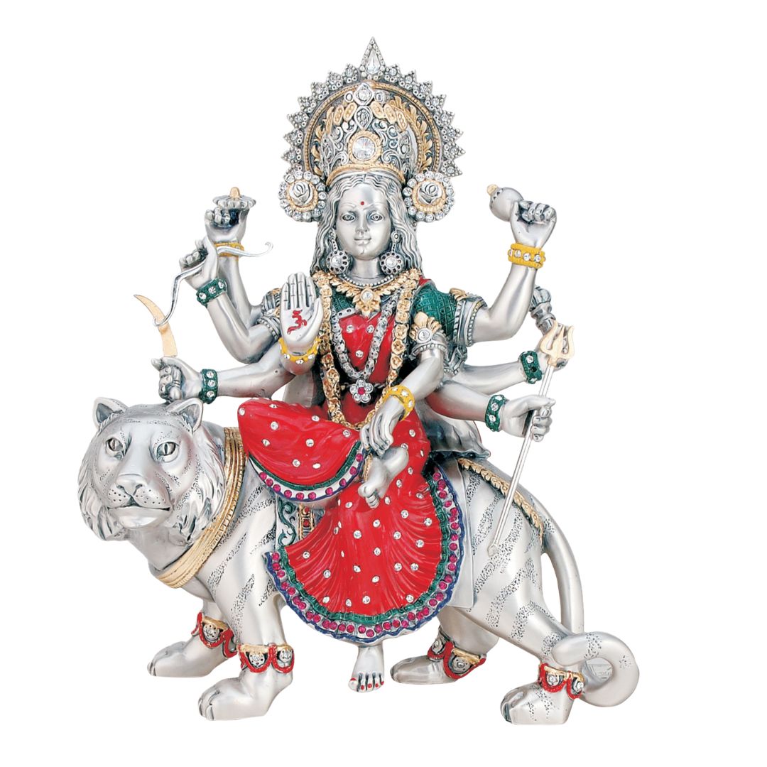 Large Durga Idol – Majestic Goddess Durga Statue Without Base for Home & Festive Decor (30.5 cm)