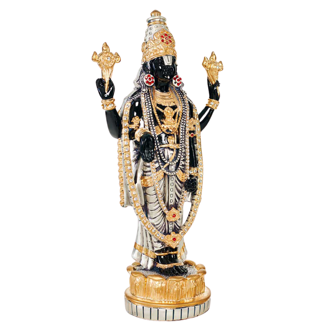 BALAJI IN BLACK "Idol in Sterling Silver — Handcrafted Divine Masterpiece for Puja & Collectors. ( H 30 CM)
