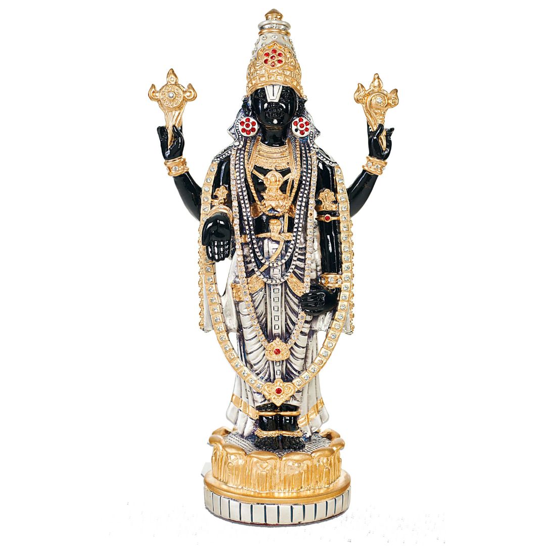 BALAJI IN BLACK "Idol in Sterling Silver — Handcrafted Divine Masterpiece for Puja & Collectors. ( H 30 CM)