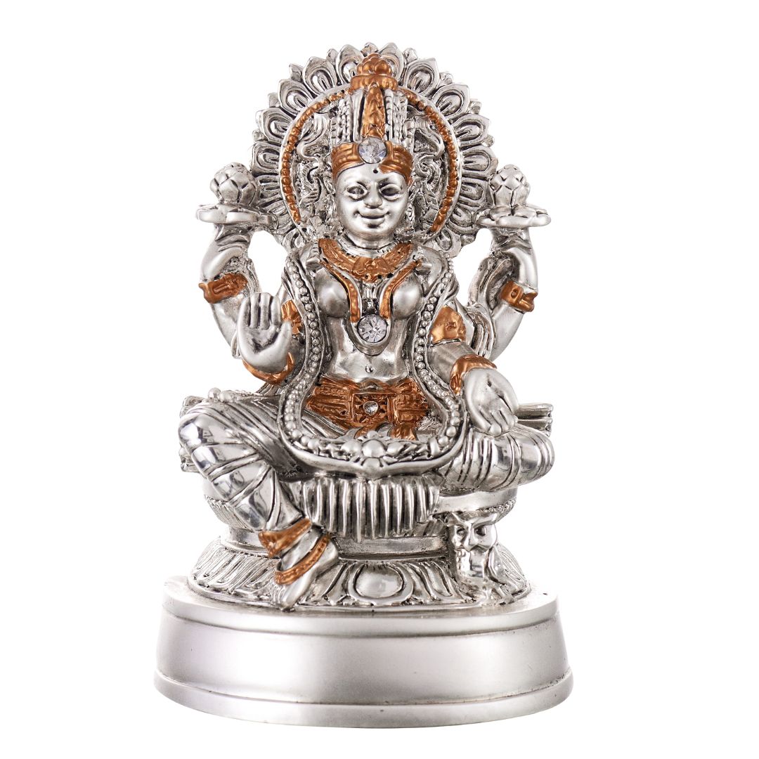 Small Lakshmi Idol — Auspicious Goddess Statue for Puja, Gifting & Home Décor (10 cm)