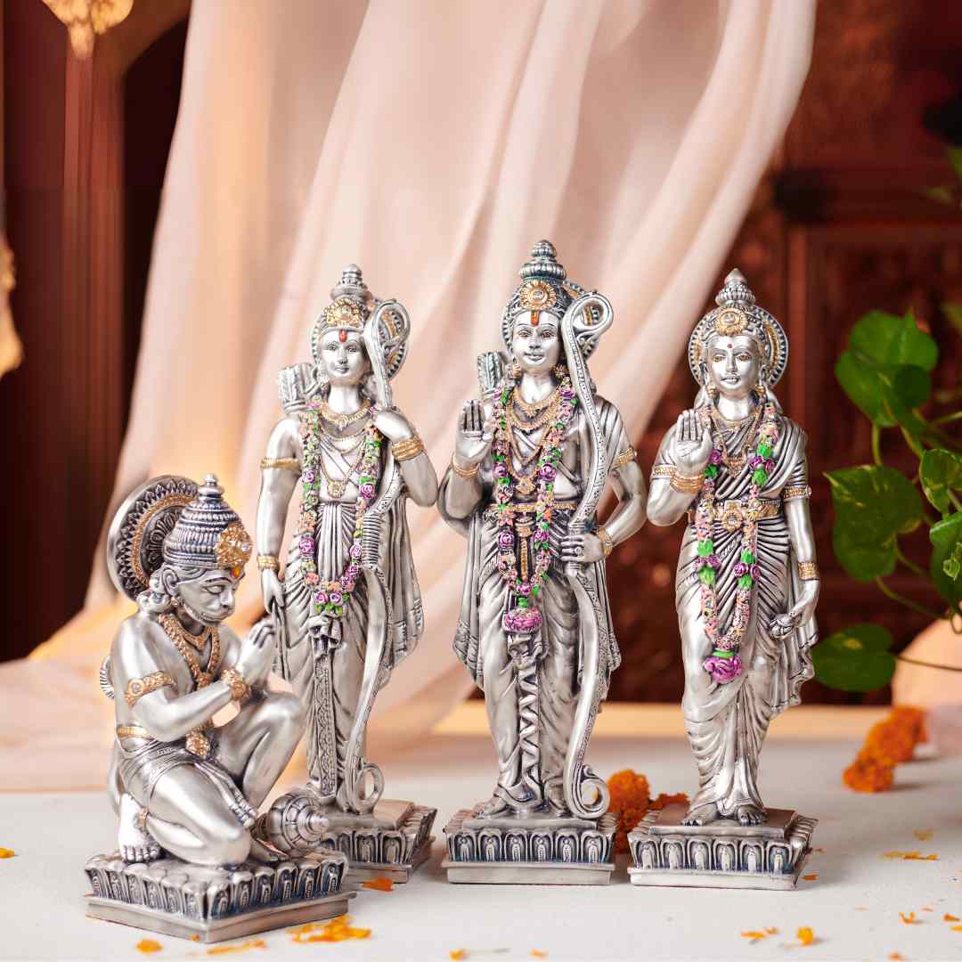 Ramdarbar Set - Beautiful Hindu Deity Idol Set for Home Puja & Spiritual Decor