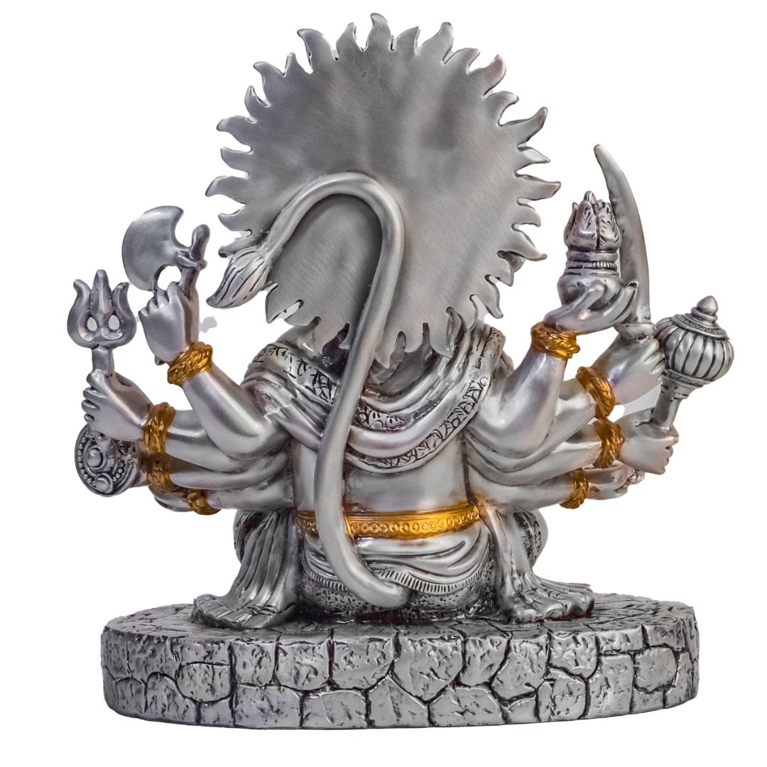 PUNCHMUKHI HANUMANJI   Idol in Sterling Silver — Handcrafted Divine Masterpiece for Puja & Collectors. ( H 18 CMS)