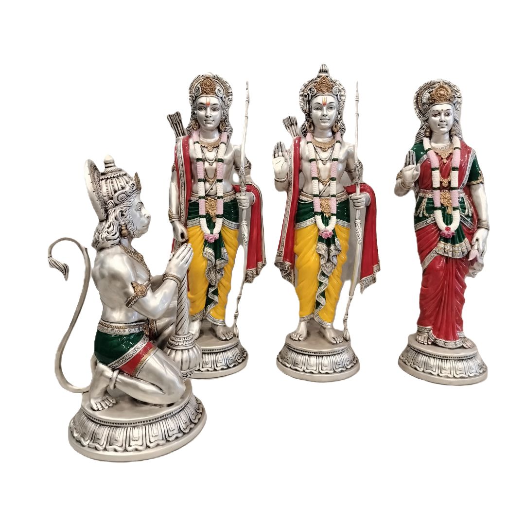 "NEW RAM DARBAR  (Without  Wooden Base) Idol in Sterling Silver — Handcrafted Divine Masterpiece for Puja & Collectors"