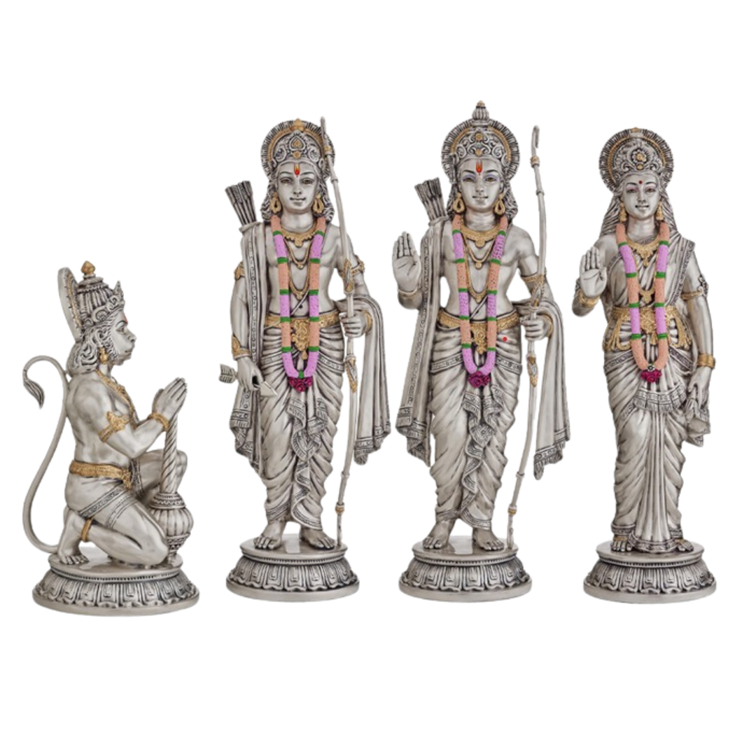 New Ram Darbar Idol – Divine Ram, Sita, Lakshman & Hanuman Statue for Home Temple