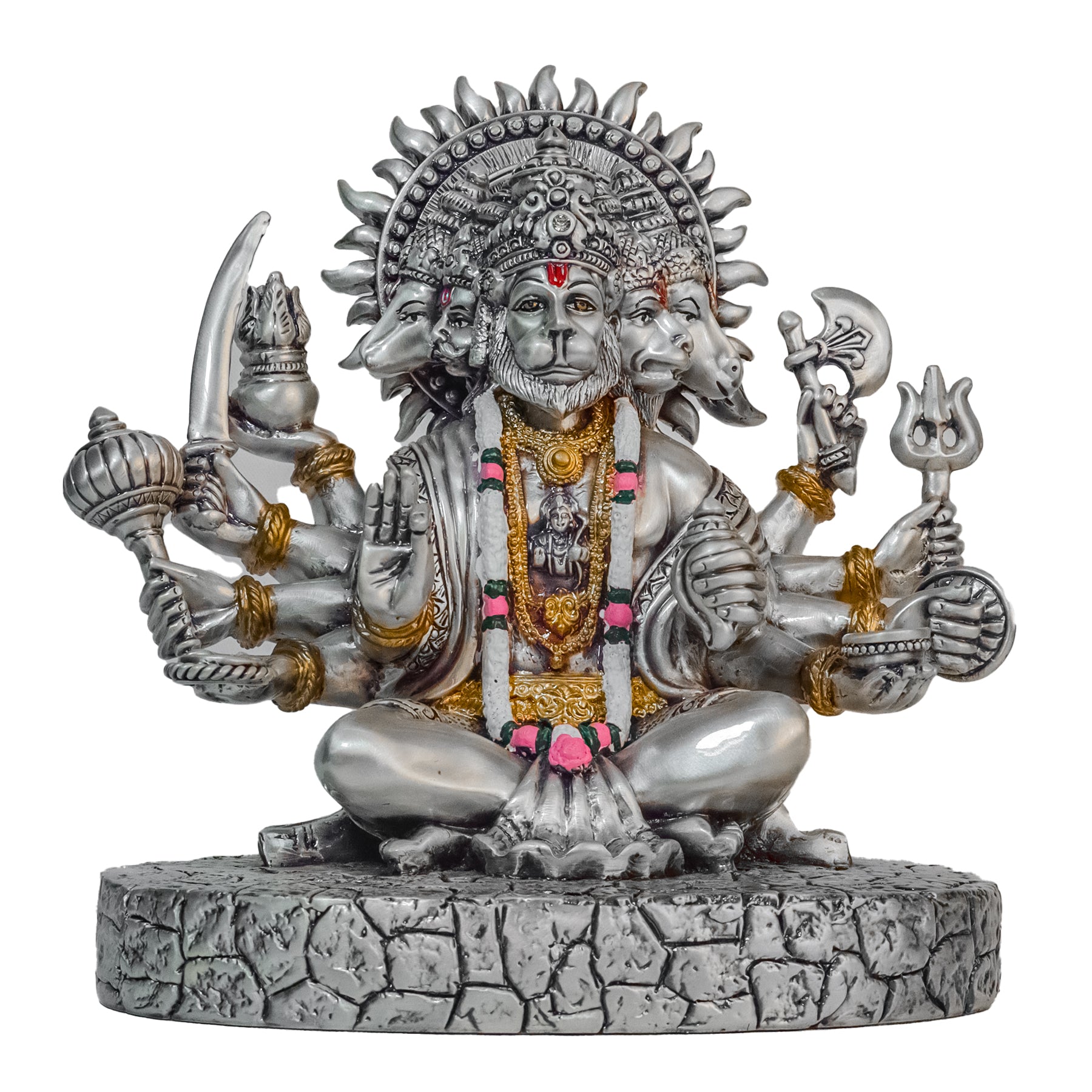 Panchmukhi Hanumanji Idol – Five-Faced Hanuman Statue for Powerful Spiritual Blessings (18 cm)