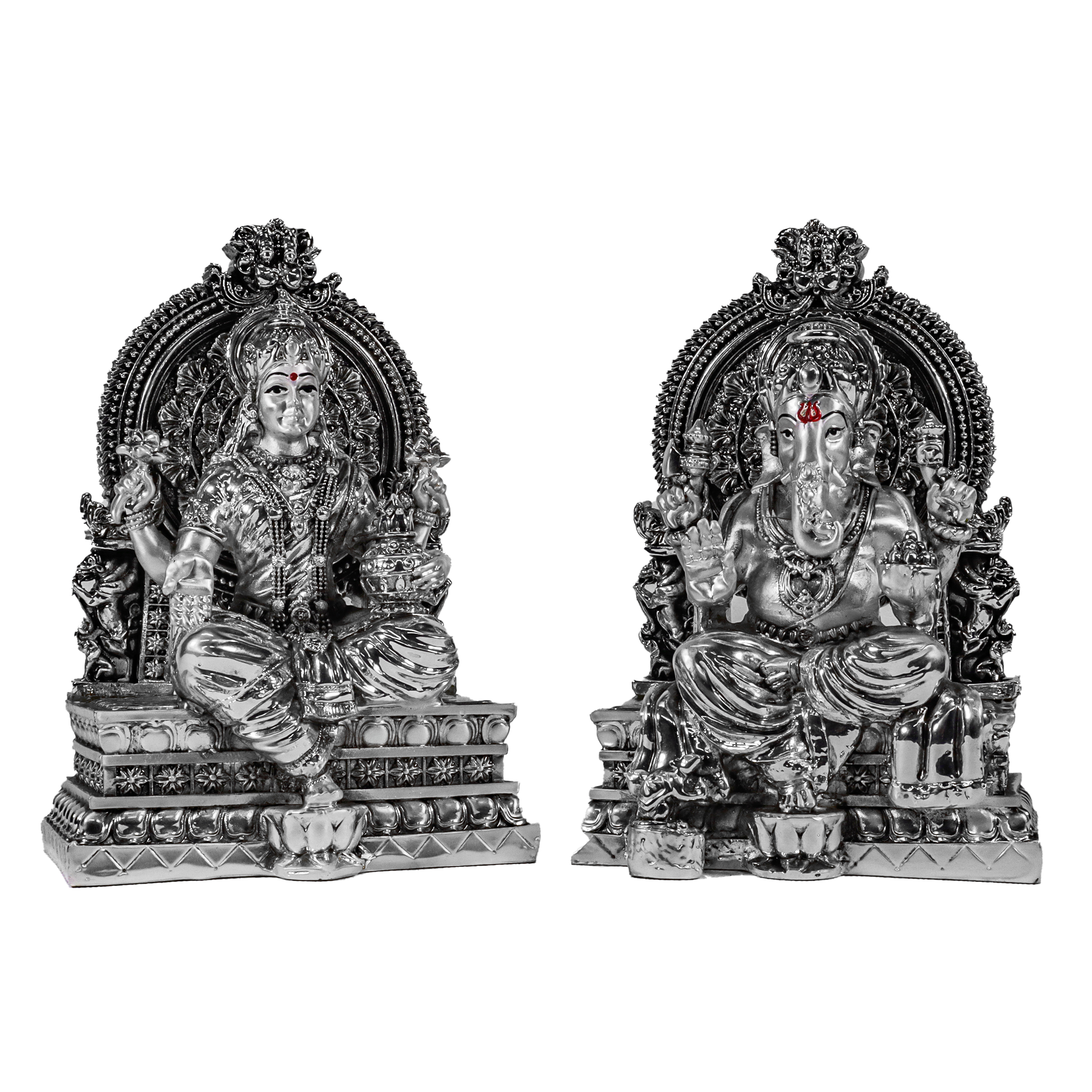SET OF LAXMI GANESHA ""Idol in Sterling Silver — Handcrafted Divine Masterpiece for Puja & Collectors