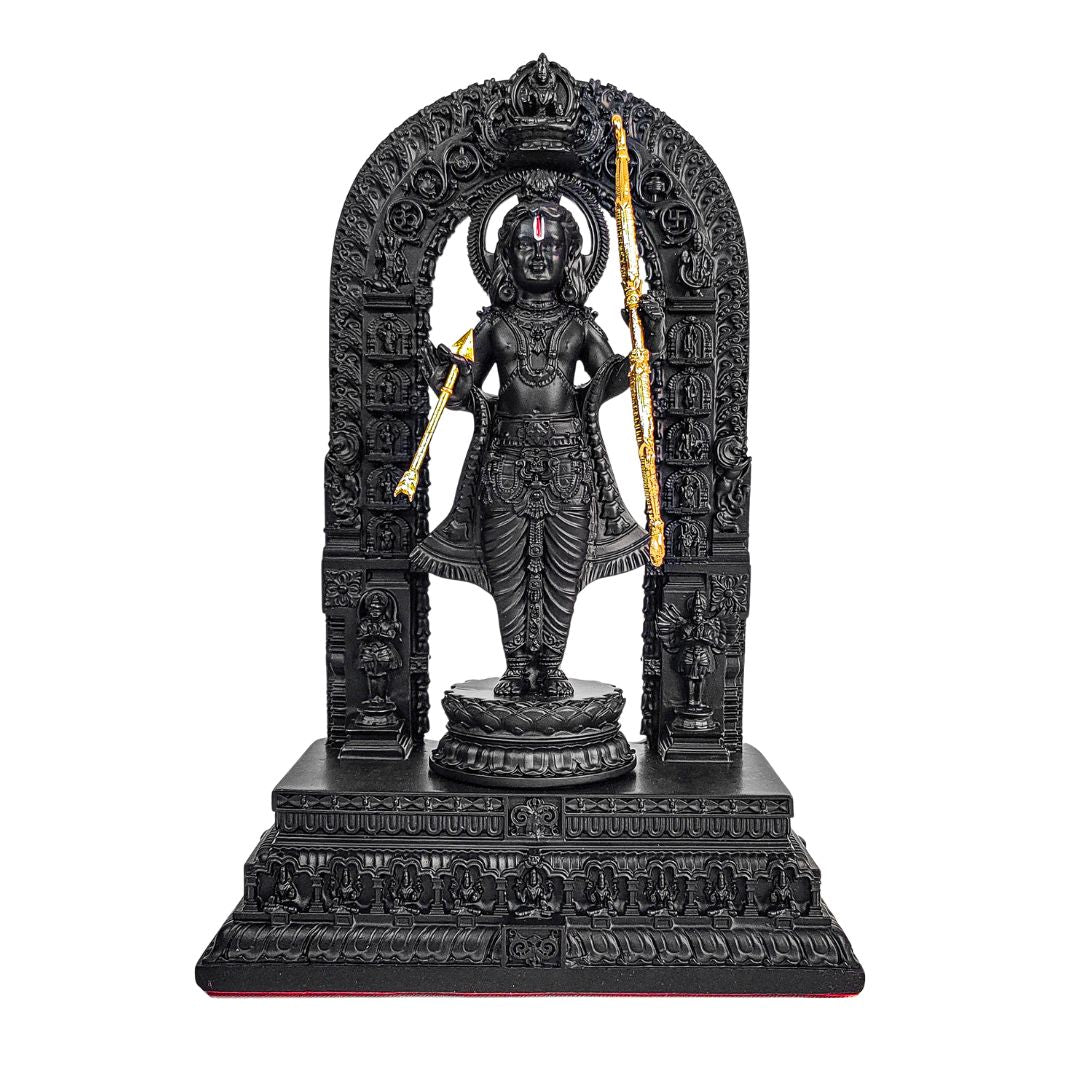 RAMLALA IN BLACK "Idol in Sterling Silver — Handcrafted Divine Masterpiece for Puja & Collectors. (H 23 CM)
