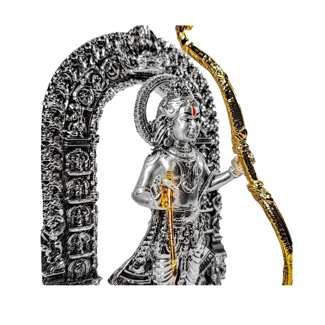 RAMLALA IN SILVER MET & EMERY  Idol in Sterling Silver — Handcrafted Divine Masterpiece for Puja & Collectors. ( H 28 CM)