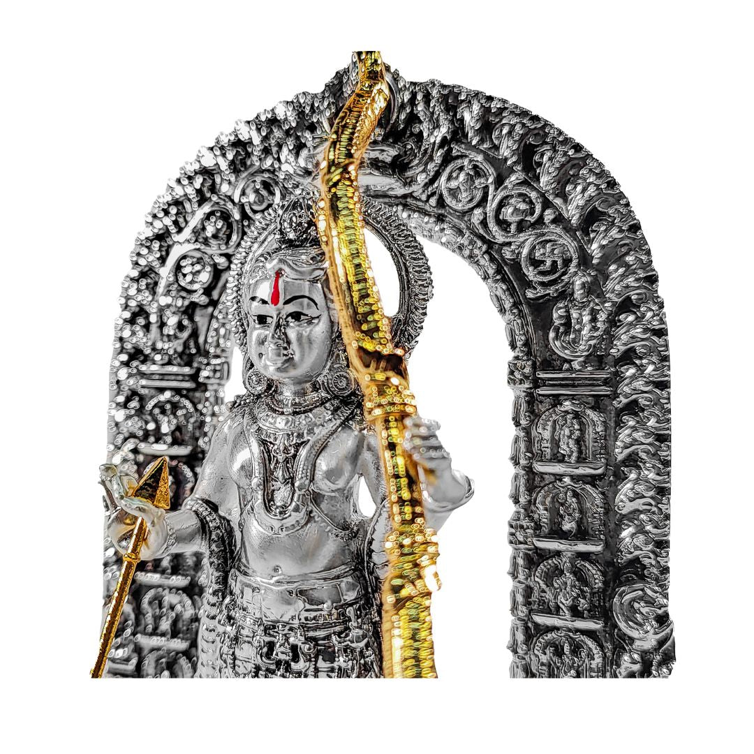 RAMLALA IN SILVER MET & EMERY  Idol in Sterling Silver — Handcrafted Divine Masterpiece for Puja & Collectors. ( H 28 CM)