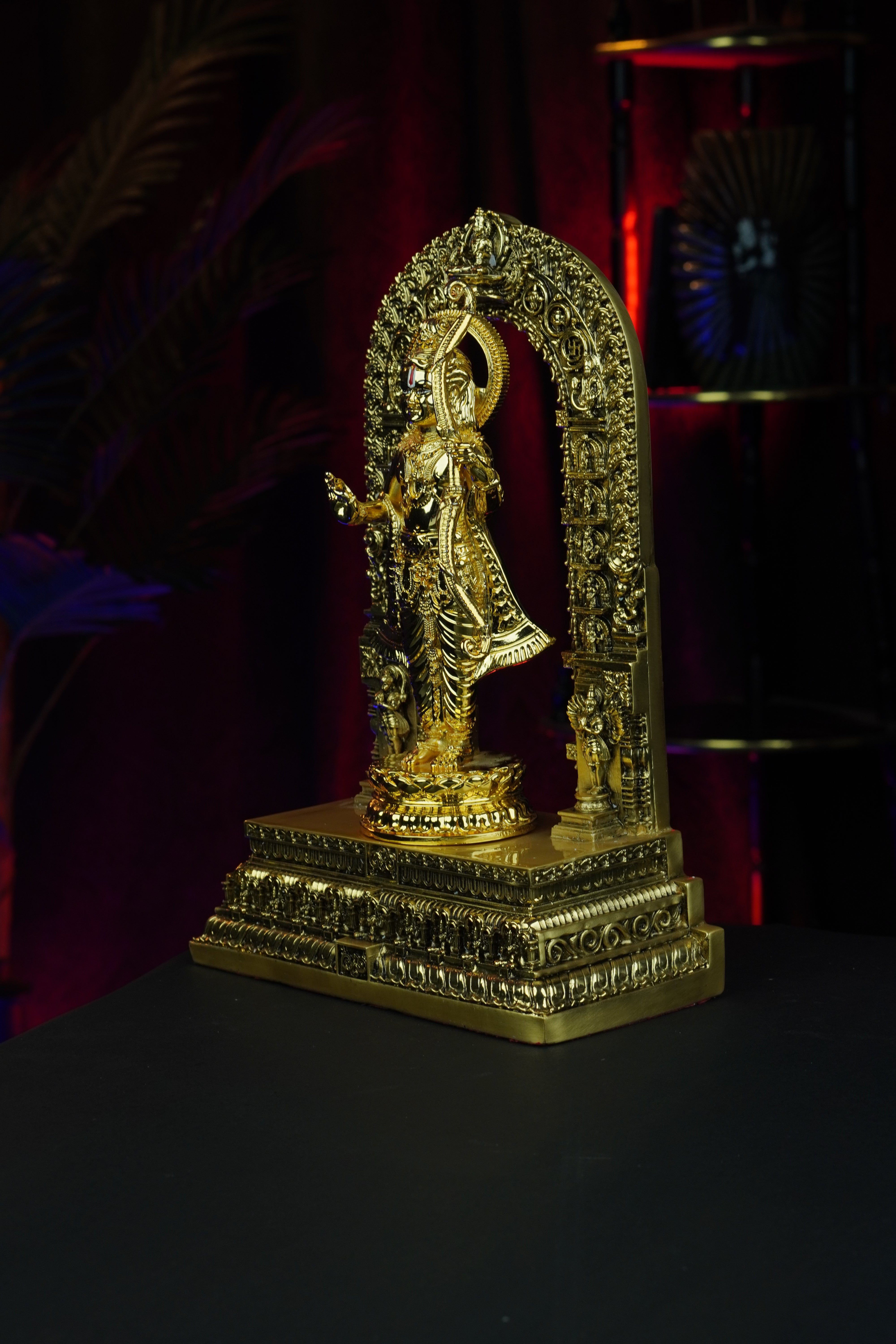 AYODHYA'S RAMLALA IN GOLD  MET & GLOSSY — Handcrafted Divine Masterpiece for Puja & Collectors. ( H 28 CM)
