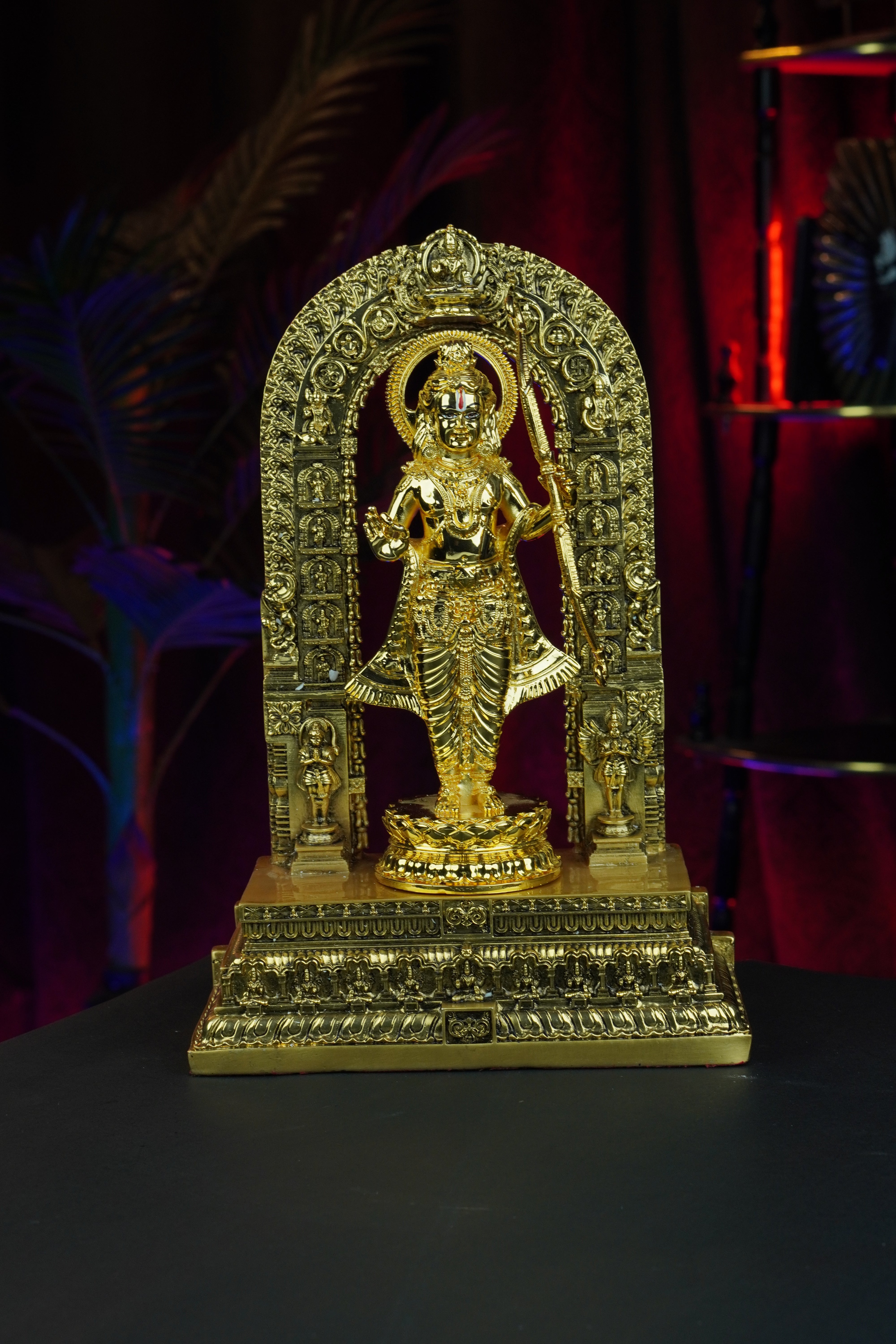 AYODHYA'S RAMLALA IN GOLD  MET & GLOSSY — Handcrafted Divine Masterpiece for Puja & Collectors. ( H 28 CM)