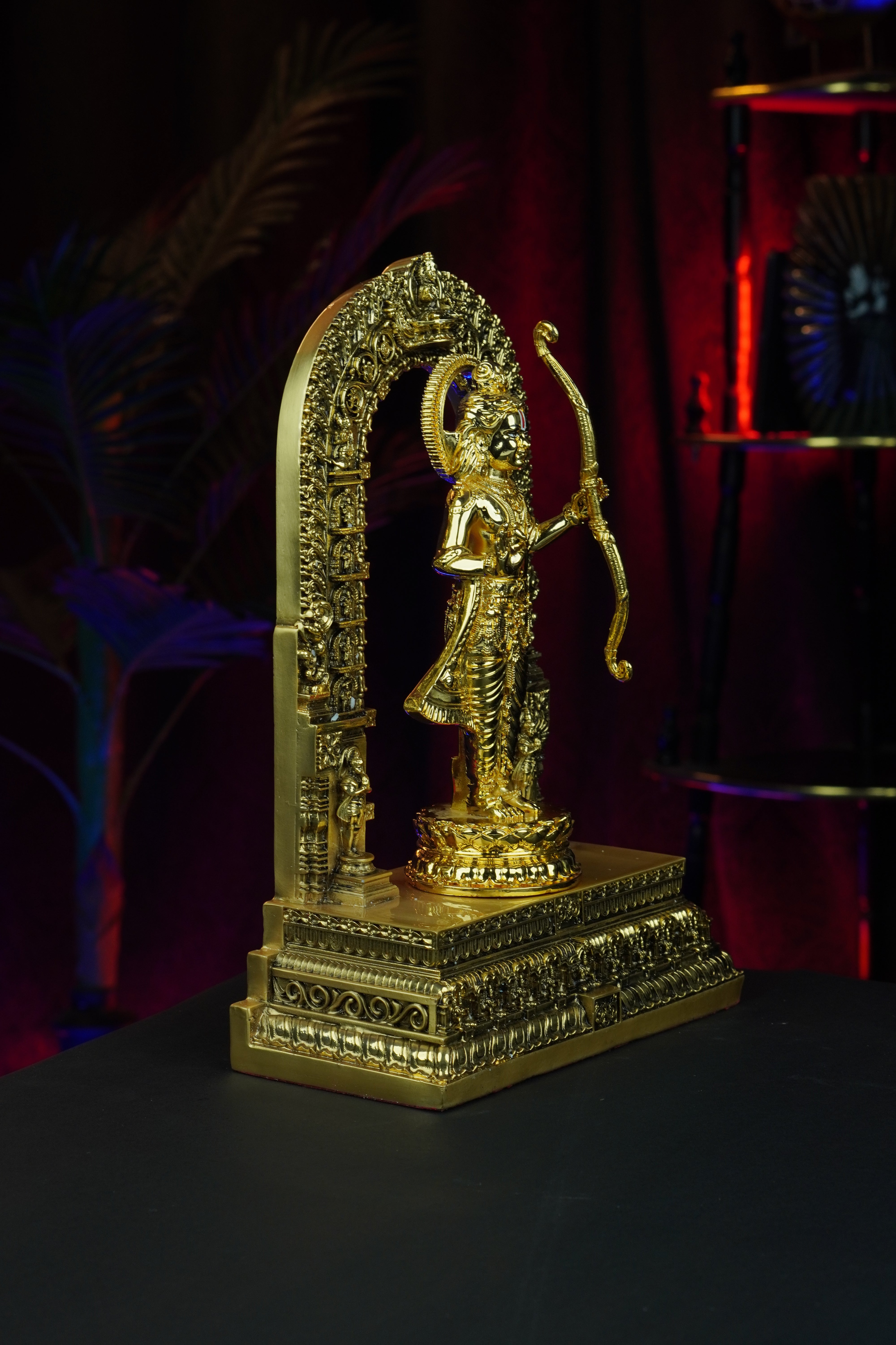 AYODHYA'S RAMLALA IN GOLD  MET & GLOSSY — Handcrafted Divine Masterpiece for Puja & Collectors. ( H 28 CM)