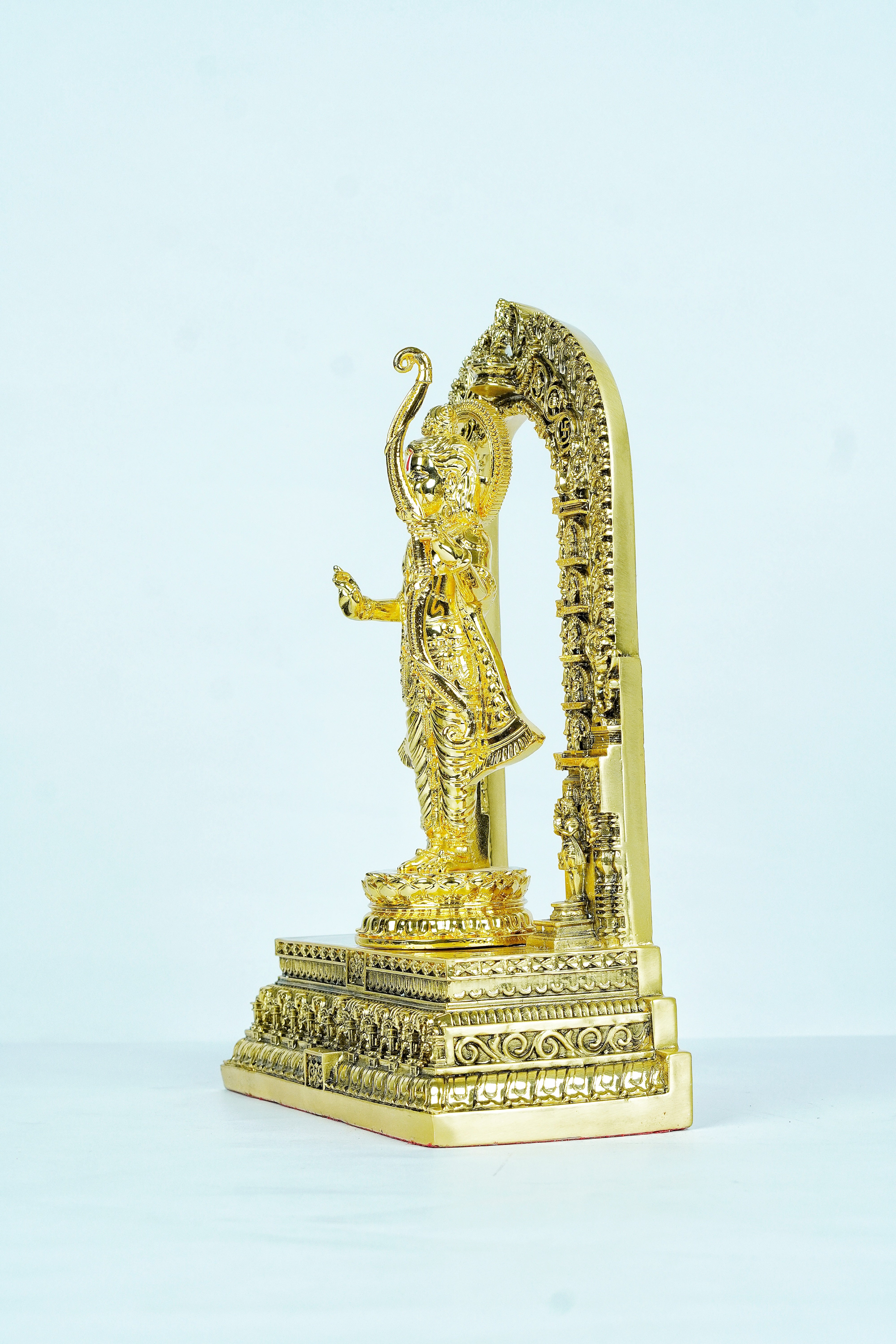 AYODHYA'S RAMLALA IN GOLD  MET & GLOSSY — Handcrafted Divine Masterpiece for Puja & Collectors. ( H 28 CM)
