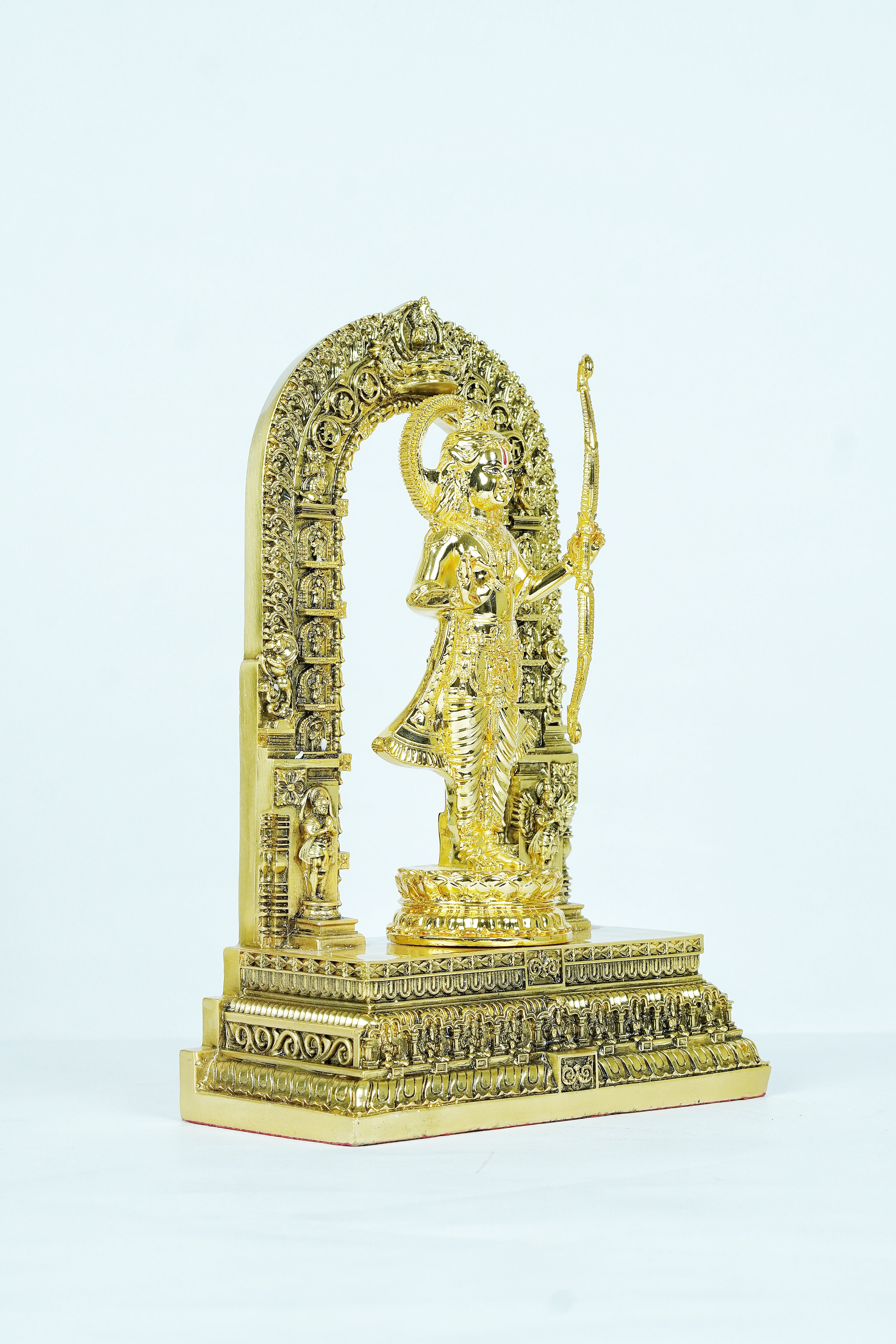 AYODHYA'S RAMLALA IN GOLD  MET & GLOSSY — Handcrafted Divine Masterpiece for Puja & Collectors. ( H 28 CM)