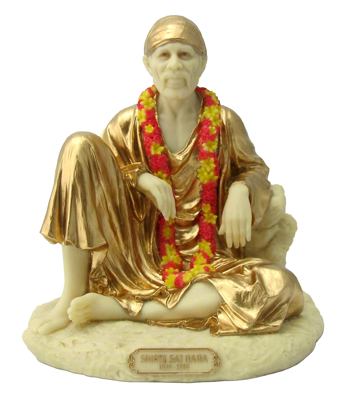 "SAI BABA Idol in Sterling Silver — Handcrafted Divine Masterpiece for Puja & Collectors. ( H 16.5 CM)