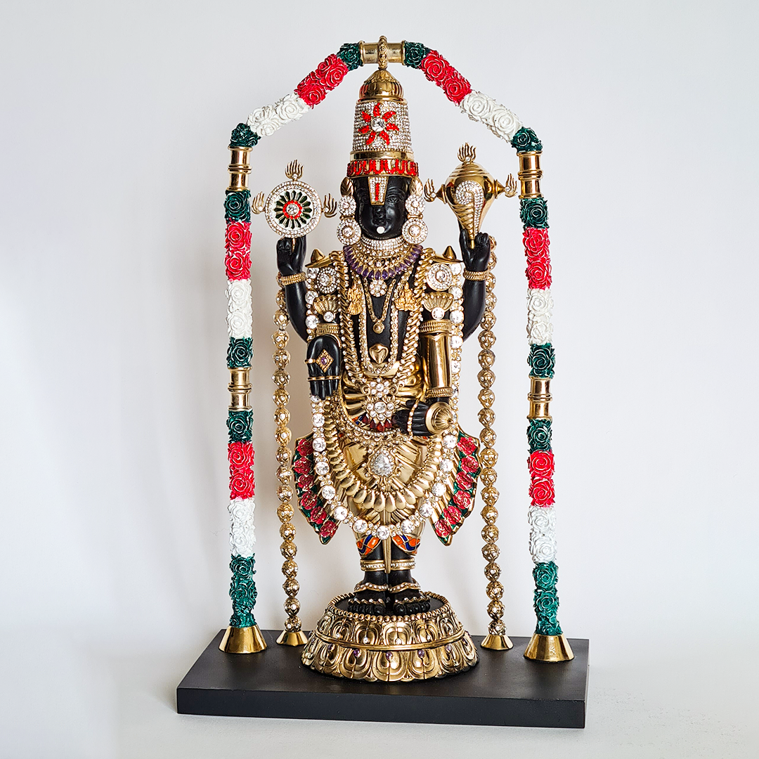 Balaji with Base Idol  Handcrafted Divine Masterpiece for Puja & Collectors ( H 37 CM )