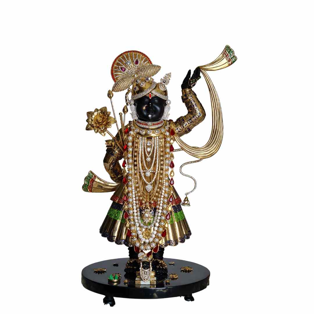 Ornamental Srinathji   with Base Idol  Handcrafted Divine Masterpiece for Puja & Collectors ( H 46 CMS )