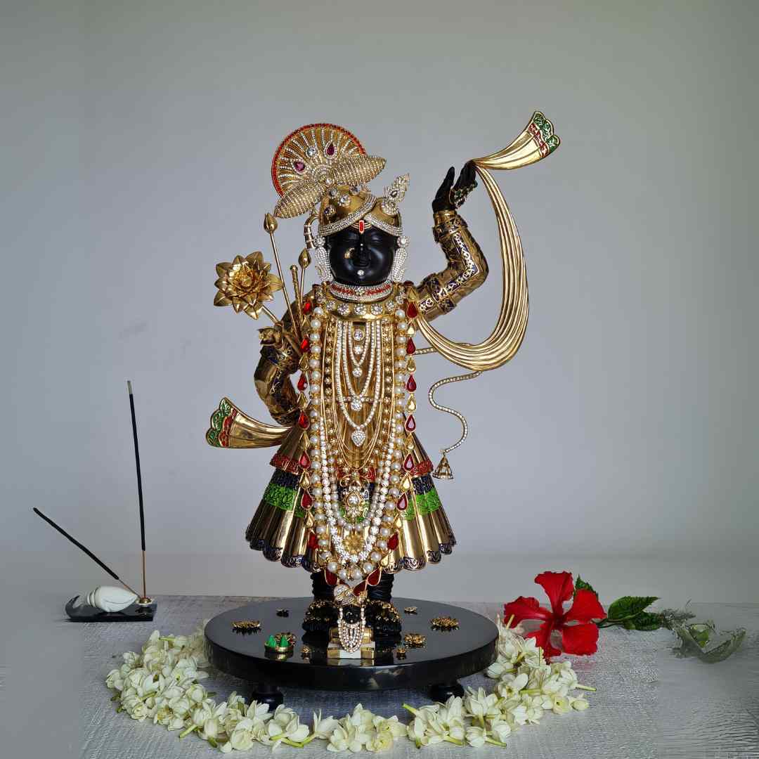 Ornamental Srinathji   with Base Idol  Handcrafted Divine Masterpiece for Puja & Collectors ( H 46 CMS )