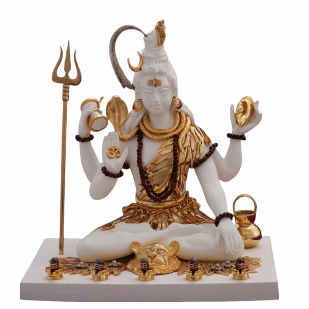 Shiva with Base Idol  Handcrafted Divine Masterpiece for Puja & Collectors. ( H 19 CMS )