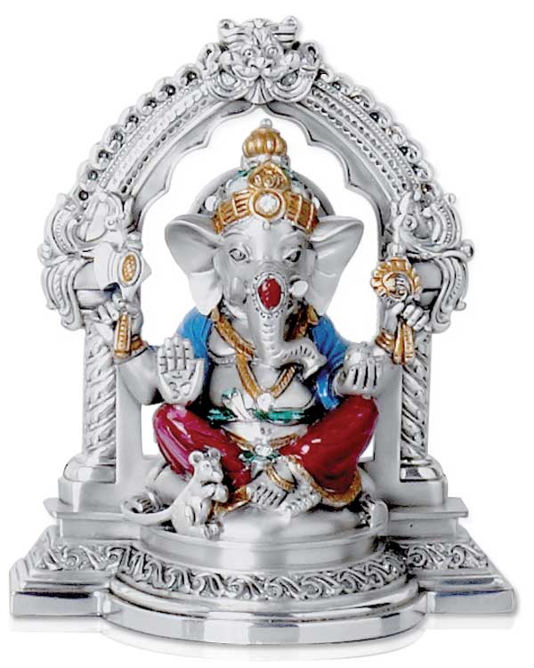 GANPATI " Idol in Sterling Silver — Handcrafted Divine Masterpiece for Puja & Collectors (H 13CM) incl. of all taxes