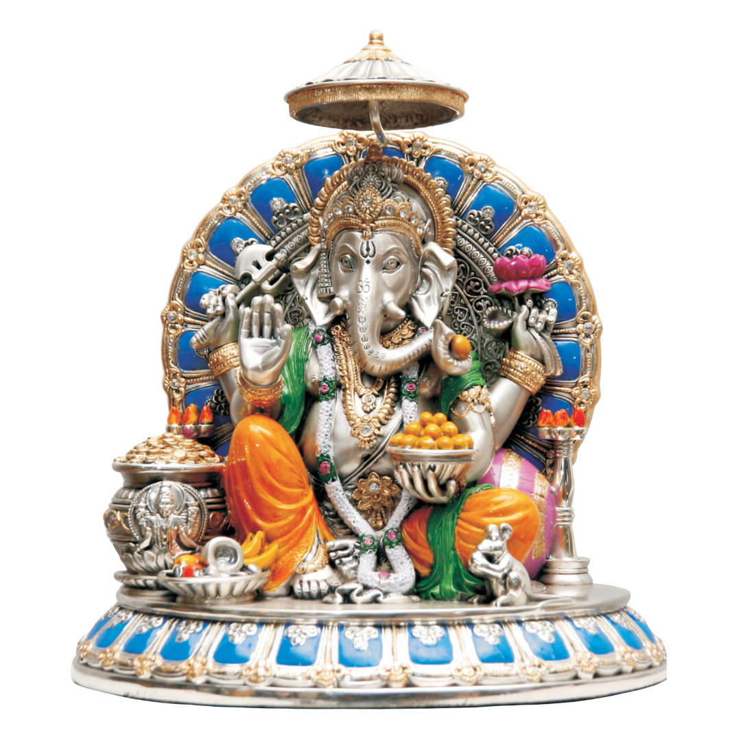 EKDANT (S) "" Idol in Sterling Silver — Handcrafted Divine Masterpiece for Puja & Collectors (14 CM)