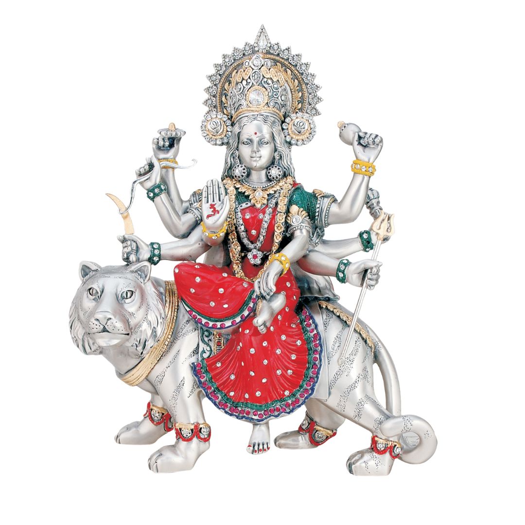 Small Durga Idol – Compact Goddess Durga Statue Without Base for Home Puja (20 cm)