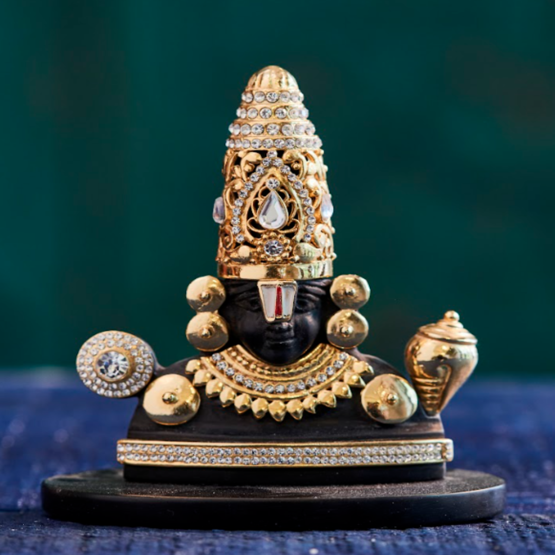 "Balaji Idol  — Handcrafted Divine Masterpiece for Puja & Collectors. ( H 10 CM)