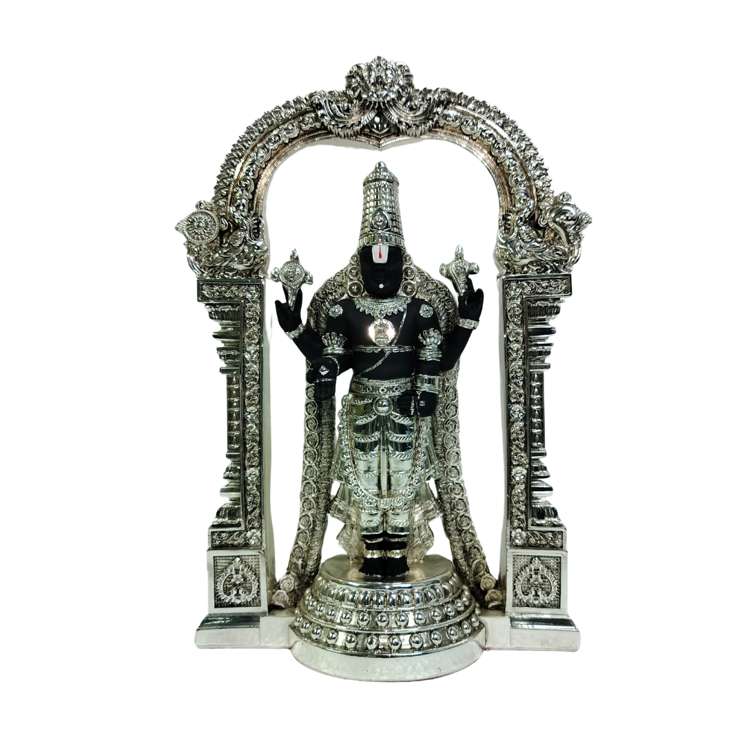 BALAJI WITH ARCH Idol in Sterling Silver — Handcrafted Divine Masterpiece for Puja & Collectors. (H 30 CMS)
