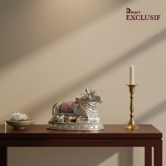 Nandi Bull Idol (H 21.5 CM) – Sacred Symbol of Strength & Devotion