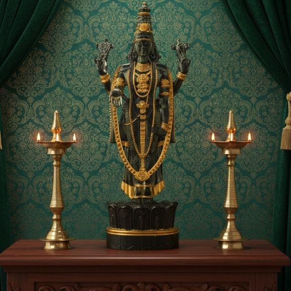 Crystal Balaji Idol – Stunning Crystal Lord Balaji Statue for Spiritual Home Decor (30 cm)